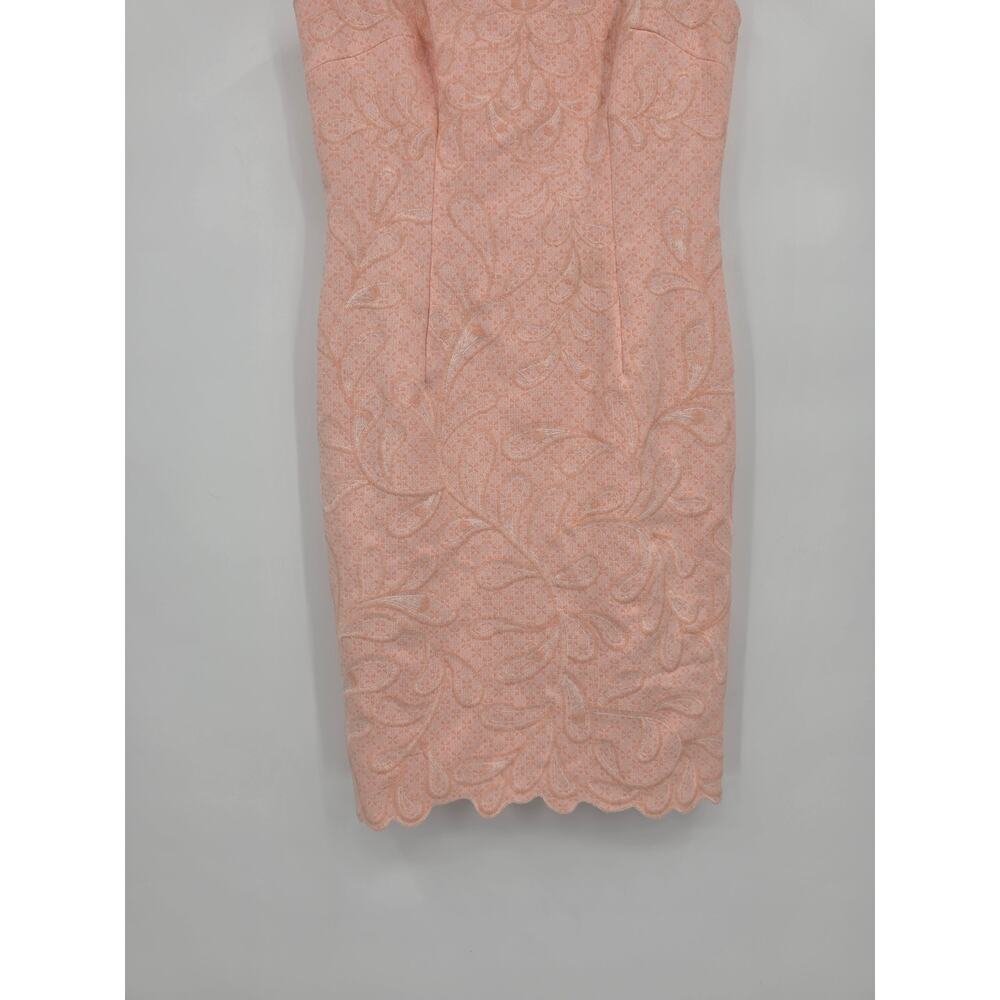 Antonio Melani Blush Pink Floral Scalloped Sleeveless Sheath Dress Size 2 - Picture 12 of 13